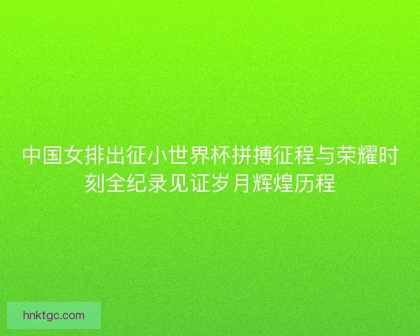 中国女排出征小世界杯拼搏征程与荣耀时刻全纪录见证岁月辉煌历程